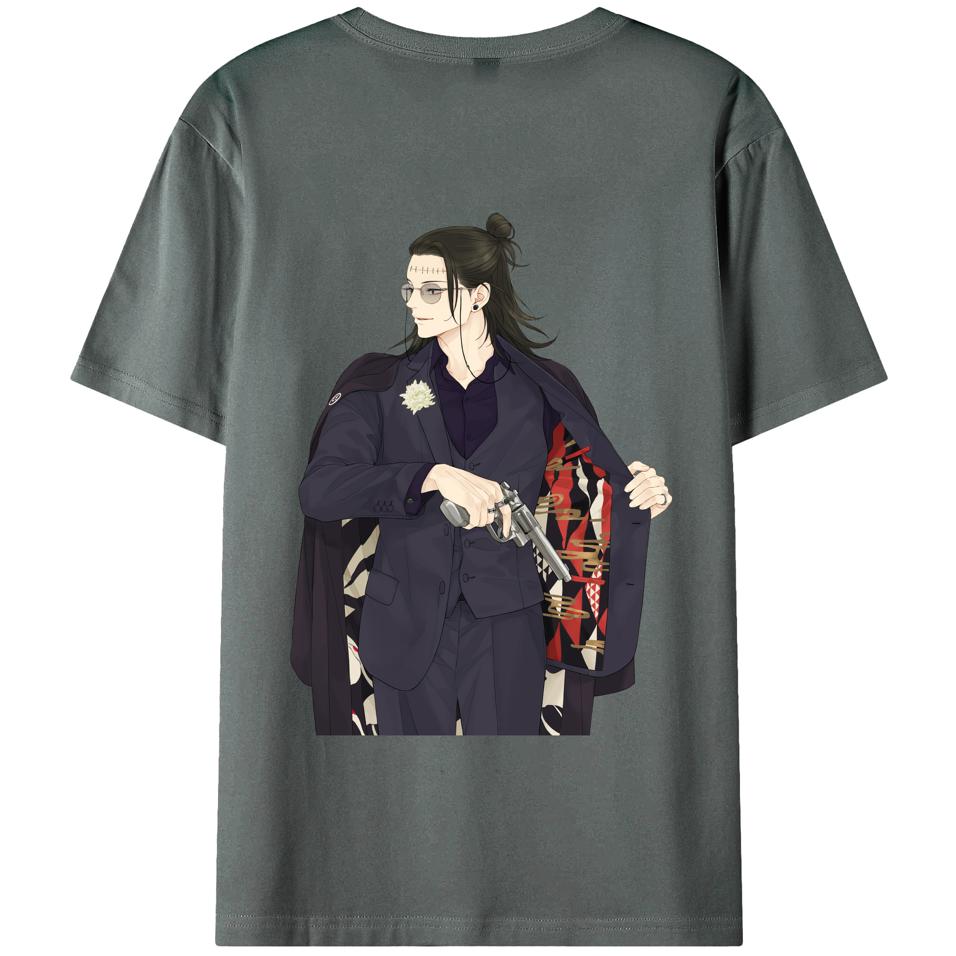 （画像用） 呪術廻戦 Jujutsu Kaisen 綿100％ メンズ半袖Tシャツ（バックプリント） 通気性
